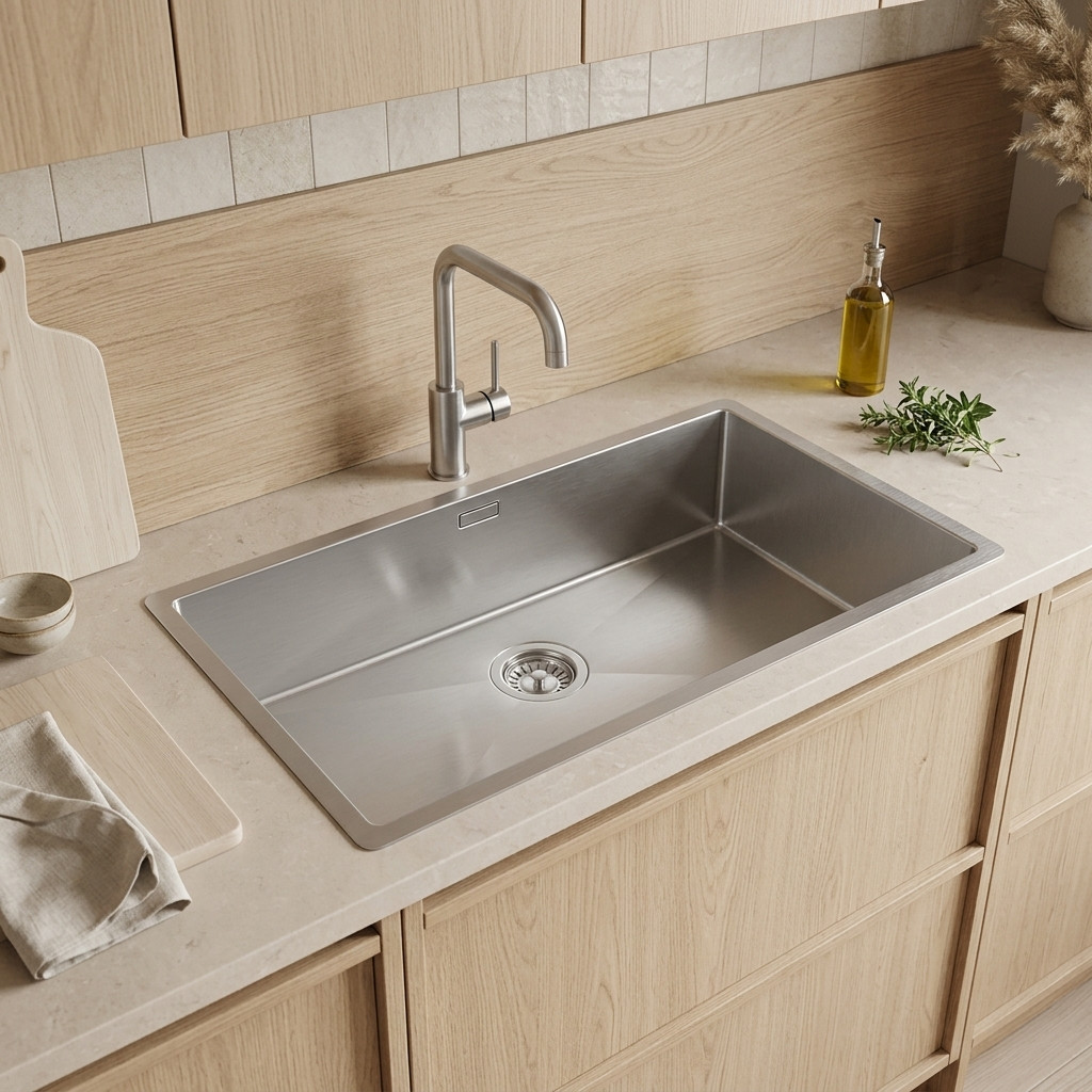 Pure.Sink Luxion Large stainless steel sink 74x40 cm undermount, flush mount, and top mount PLX7440-02